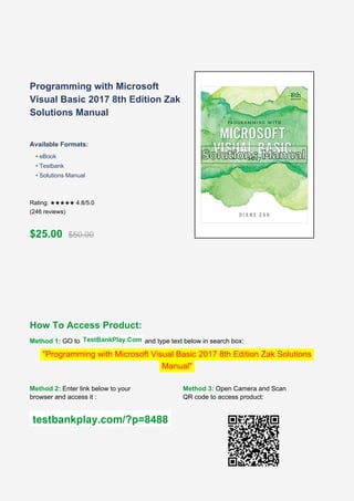 Comprehensive Guide to Programming with Microsoft Visual Basic 2017 | PDF
