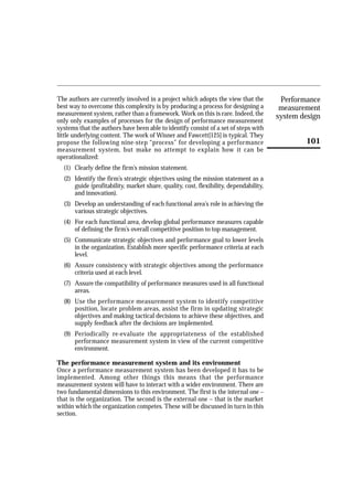Performance measurement system design | PDF