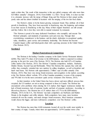 Tim Hortons Tutorial Pdf Tim Hortons Final International Marketing | DOCX
