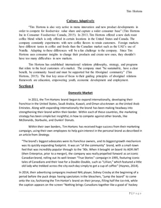 Tim Hortons Tutorial Pdf Tim Hortons Final International Marketing | DOCX