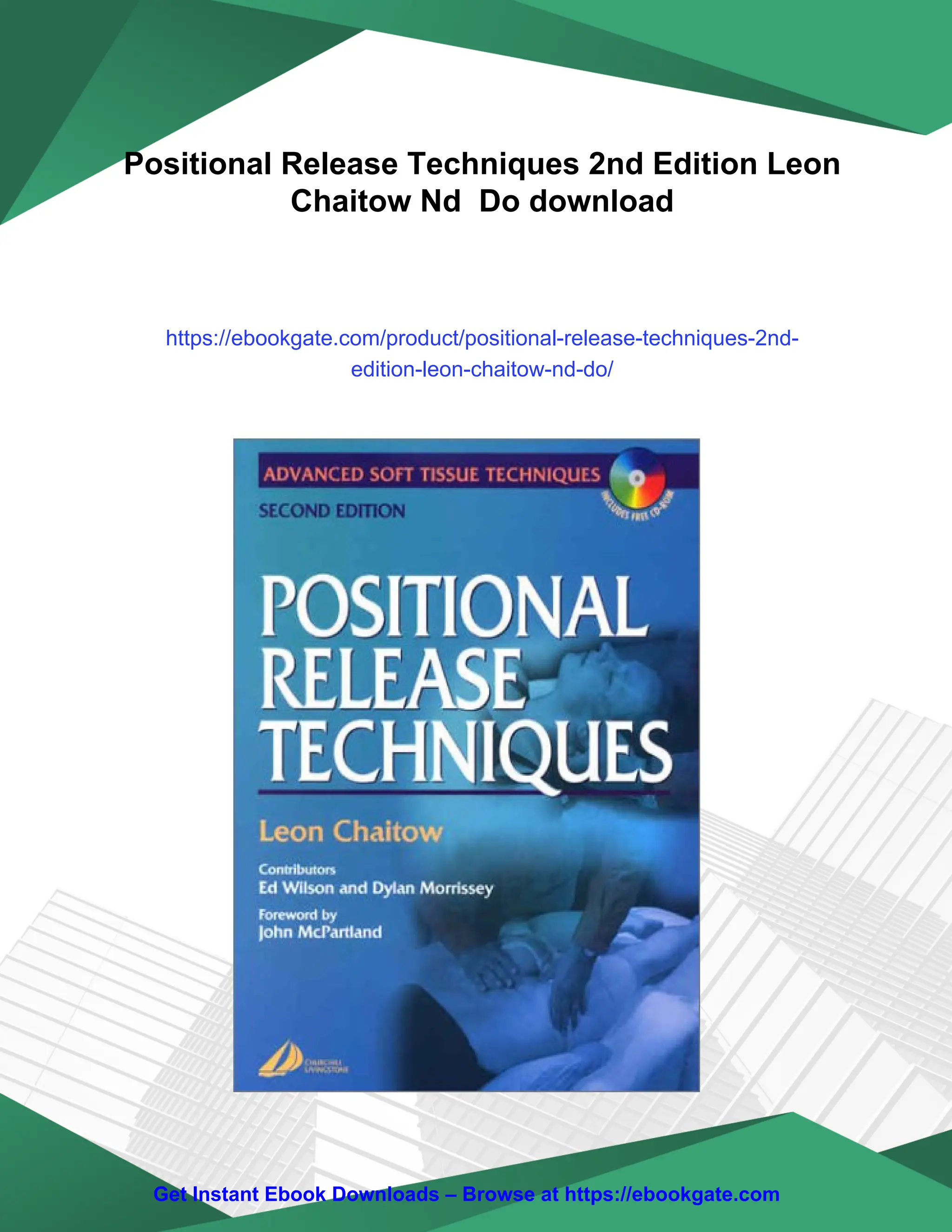 Positional Release Techniques 2nd Edition Leon Chaitow Nd Do | PDF