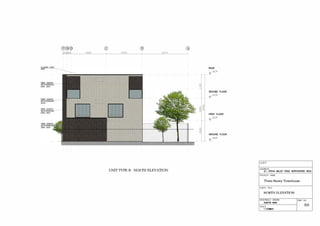ALUMINIO DARK
GRAY
FIBR CEM NT
WEATHERBOARD
DARK GRAY
FIBRE CEMENT
WEATHERBOARD
DARK GRAY
©
4650
®
4700 6015
0
0
0
oo
t!) r-..
0) CX)
N
0
N
UNIT TYPE B - NORTH ELEVATION
ROOF
r-5
SECOND FLOOR
�
FIRST FLOOR
�o
GROUND FLOOR
�5
CLIENT
ADDRESS
21, OTEHA VALLEY ROAD NORTHCROSS 0632
PROJECT NAME
Three-Storey Townhouse
SHEET TITLE
NORTH ELEVATION
DESIGNED/ DRAWN DWG NO.
AGATHA MAIA
SCALE
505
1:1000A3
 