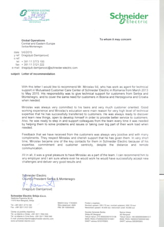 Letter of recommendation- Schneider Electric