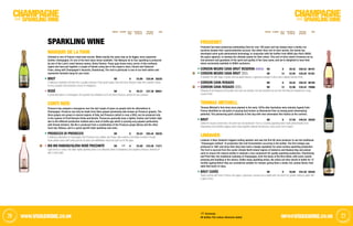 2726 info@vivaswine.co.ukWWW.vivaswine.co.uk
SPARKLINGWINE
ChampaGneand SPARKLINGWINE
ChampaGneand
VINTAGE CLOSURE NO. IN
Case
PER BOTTLE
ex-VAT (£)
PER Case
ex-VAT (£)
Code VINTAGE CLOSURE NO. IN
Case
PER BOTTLE
ex-VAT (£)
PER Case
ex-VAT (£)
Code
	 Screwcap
All bottles 75cl unless otherwise stated
SPARKLING WINE
MARQUIS DE LA TOUR
Crémant is one of France’s best kept secrets. Made exactly the same way as its bigger, more expensive
brother, Champagne, it’s one of the best value wines available. This Marquis de la Tour sparkling is produced
by one of the Loire’s most famous names, Remy Pannier. These guys know every corner of this northerly
region and have put together a couple of blends using two of the region’s stars, Chenin and Cabernet
Franc, along with Champagne’s favourite, Chardonnay. The rosé in particular is one of our best-sellers and
represents fantastic bang for your buck.
Brut NV 6 £5.99 £35.94 30220
A delicious, sparkling Crémant from a quality producer. Fresh green apple, lime and citrus flavours make this a perfect choice
for any occasion that demands a touch of indulgence.
Rosé NV 6 £6.23 £37.38 08921
A great alternative to Champagne, this sparkler has strawberry and red cherry flavours, perfect for any ocassion.
CONTI NERI
Prosecco has enjoyed a resurgence over the last couple of years as people look for alternatives to
Champagne. Prosecco can only be made from Glera grapes (previously also known as Prosecco grapes). The
Glera grapes are grown in several regions of Italy, but Prosecco (which is now a DOC) can be produced only
in the regions of Friuli Venezia Giulia and Veneto. Proseccos generally have a lighter, fresher and fruitier style
due to the different production method and a lack of bottle age which is proving very popular particularly
with female drinkers. Bis Bis is produced from a combination of the Prosecco grape (Glera) and the other
local star, Raboso, and is a great aperitif-style sparkling rosé wine.
Prosecco di Prosecco NV 6 £9.24 £55.44 30235
A delicious alternative to Champagne, this Prosecco has a lighter and fruitier style making it incredibly moreish! A bright
straw-yellow colour with lovely aromas of pears and wildflowers that burst right out of the glass.
Bis Bis Raboso/Glera Rosé Frizzante NV 6 £5.58 £33.48 11011
Light cherry in colour, this Italian lightly sparkling wine is an attractive blend of strawberry and raspberry flavours, finished off
with a citrus twist.
FREIXENET
Freixenet has been producing outstanding Cava for over 100 years and has always been a family-run
business despite their unprecendented success. But rather than rest on their laurels, the family has
developed some quite phenomenal technology, in conjuction with the boffins from NASA (yes that’s NASA,
the space agency!), to develop the ultimate yeasts for their wines. This sort of drive marks Freixenet out as
true pioneers and guardians of the spirit and quality of the Cava name, and we’re delighted to have their
wines exclusively available to ViVAS customers.
Cordon Negro Cava Brut Reserva NV 6 £8.42 £50.52 96191
Cordon Negro Cava Brut 20cl NV 12 £2.92 £35.04 91351
A fantastic fizz with bags of green and red apple flavours, a generous wedge of citrus and a slightly biscuity finish.
Cordon Cava Rosado NV 6 £8.42 £50.52 96195
Cordon Cava Rosado 20cl NV 12 £2.96 £35.52 70086
Showing all the elegance and quality that Cava can provide, this has beautiful red summer fruit flavours followed by a long,
creamy finish.
THOMAS MITCHELL
Thomas Mitchell’s first vines were planted in the early 1970s after Australian wine industry legend Colin
Preece identified an old patch of grazing land known as Blackwood Park as having great winemaking
potential. This pioneering spirit continues to this day with new winemaker Ben Haines at the controls.
Brut NV 6 £7.59 £45.54 30226
Unlike the Aussie cricket team, this wine has real backbone! This is a cracking sparkling wine made predominantly from
Chardonnay and Semillon grapes, which bring together tropical fruit flavours, citrus and a hint of peach.
LINDAUER
Lindauer is New Zealand’s biggest-selling sparkler and was the first NZ wine producer to use the traditional
“Champagne method” of production (the 2nd fermentation occurring in the bottle). The first vintage was
produced in 1981 and since then they have built a steady reputation for some serious sparkling production.
The fruit is sourced from the cooler climate North Island regions of Gisborne and Hawkes Bay and picked
early to ensure the natural acidity is retained; a key component for quality sparkling production. Chardonnay
and Pinot Noir, the traditional mainstay of Champagne, form the basis of the Brut blend, with some careful
pressing and handling in the winery. Unlike many sparkling wines, the wines are then stored in bottle for 12
months ageing before they are considered suitable for release, giving them a lovely rich, yeasty flavour that
adds that touch of class.
Brut CUVÉE NV 6 £8.88 £53.28 92528
Toasty aromas with hints of lemon and apple, a generous mousse and a palate with red pinot fruit, golden delicious apple with
a twist of lime.
 
