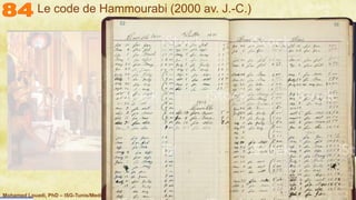 Mohamed Louadi, PhD – ISG-Tunis/Mediterranean School of Business 5
Le code de Hammourabi (2000 av. J.-C.)
 