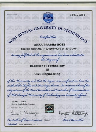 B.Tech Certificate