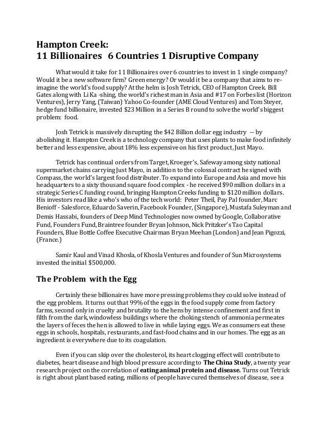 Hampton Creek Article