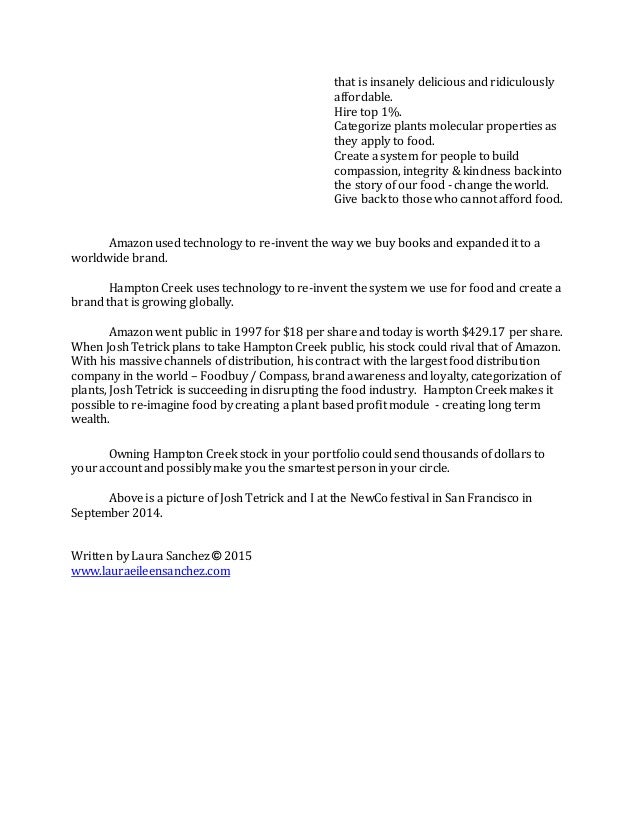 Hampton Creek Article