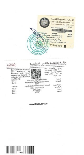 CIAA ECPA Certificate Main rear side attested