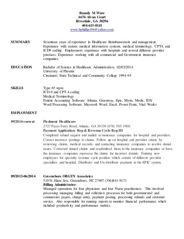 customer service billing administrator resume
