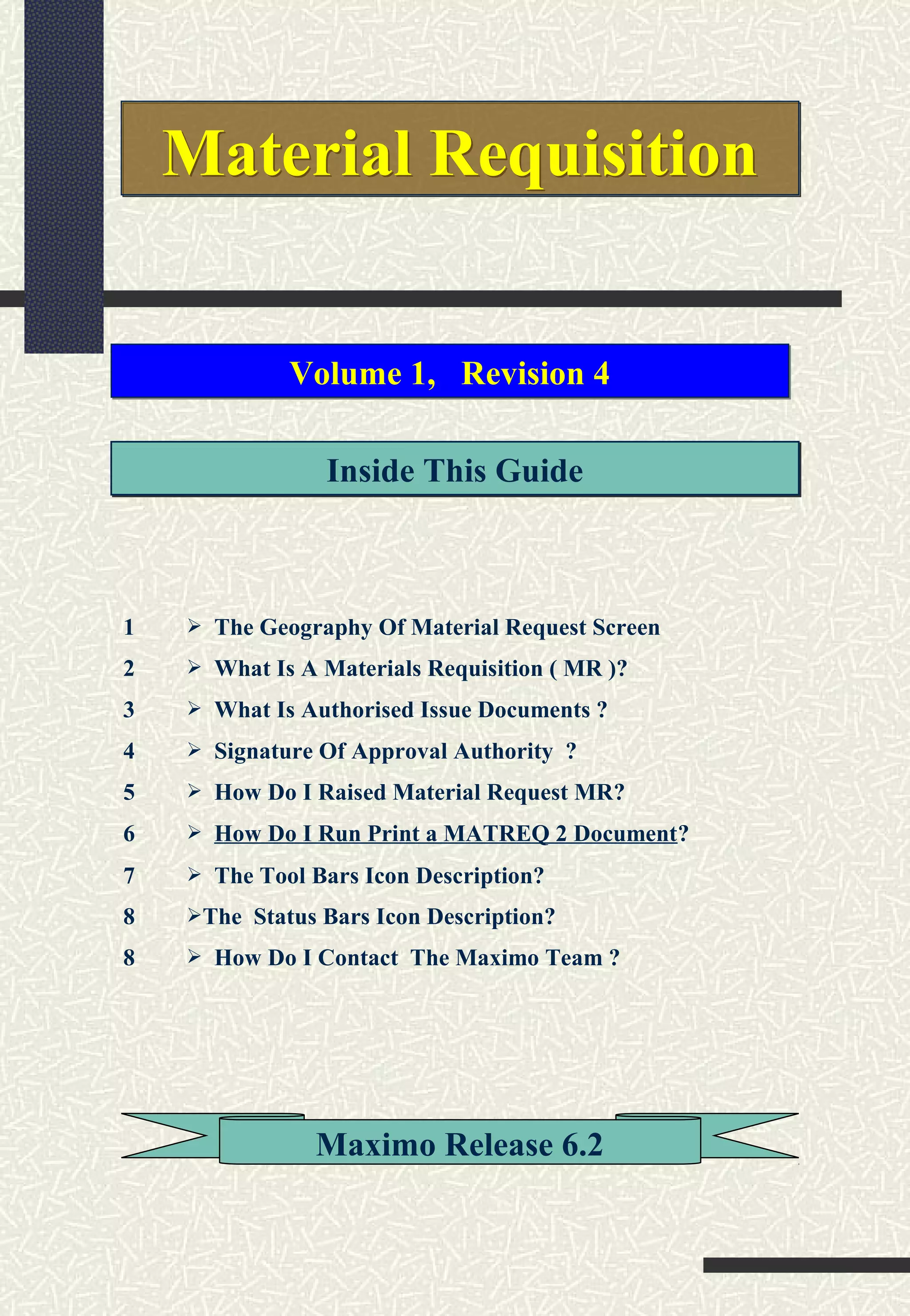 Material Request (OPERATION) | PPT