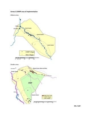 99 of 107
Annex 5 CWMP area of implementation
Atbara area:
Dinder area:
 