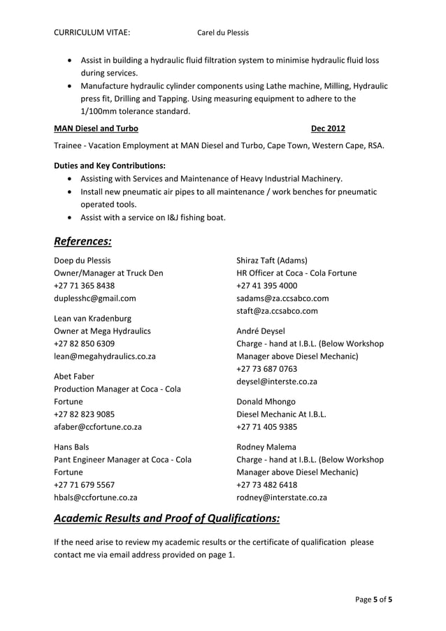 Carel du Plessis CV (1) PDF