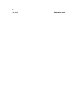 Date: 
Place: Pune Dhananjay Sobale 
