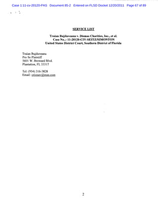 Case 1:11-cv-20120-PAS Document 85-2 Entered on FLSD Docket 12/20/2011 Page 67 of 89




                                      SER VI E LI
                                            C    ST

                       Trai Buj anuv.DimasCharte ,I -e aI
                          an duve     s       iis nc, t .
                         Cas N o.:11 201 Cl - TZ/ M O N T O N
                            e . - 20- V SEl Sl
                    Unied St t sD it itCourq Sout r Di t i ofFl i
                      t     a e s rc            he n s rct    orda


      TrinBu d v a u
       aa j u e n
      Pr Se Pl ntf
        o     ai if
      5601 W .Br a d Bl
                ow r vd.
      Pl aton,FL 33317
        ant i

      Tel( 4)31 38
        : 95    6- 28
      Ema lo i n v@ms .o
         i: ro a     nc m
 