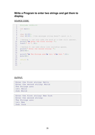 Programming in C Lab | PDF