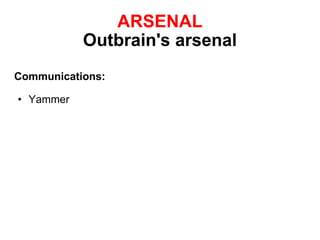 ARSENAL Outbrain's arsenal Communications: Yammer 