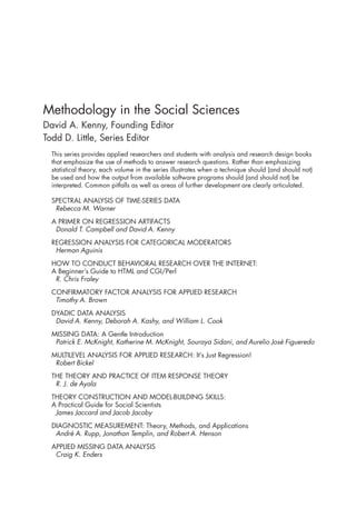 Applied Missing Data Analysis Methodology In The Social Sciences