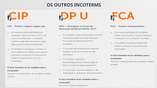 OS OUTROS INCOTERMS
 