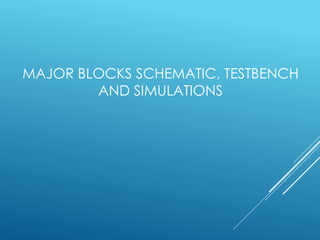 MAJOR BLOCKS SCHEMATIC, TESTBENCH
AND SIMULATIONS
 