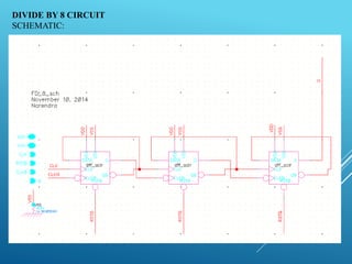 DIVIDE BY 8 CIRCUIT
SCHEMATIC:
 
