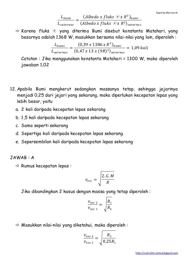 85154197 Solusi Osp Astronomi 2009