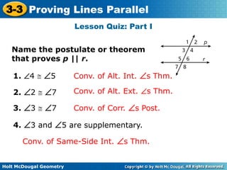 Proving Lines Parallel Lesson Presentation.ppt