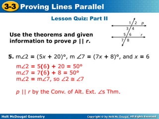 Proving Lines Parallel Lesson Presentation.ppt