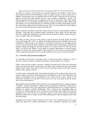THE IMPACT OF SOCIAL MEDIA ON ACADEMIC PERFORMANCE OF SELECTED COLLEGE ...