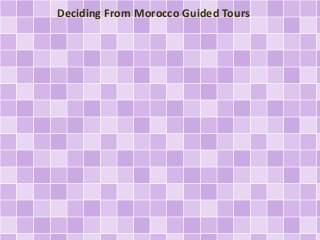 Deciding From Morocco Guided Tours
 