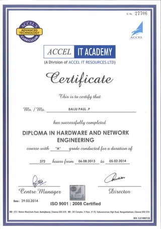 accel it certificate