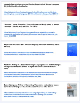 Issues In Second Language Proficiency Alessandro G Benati | PDF