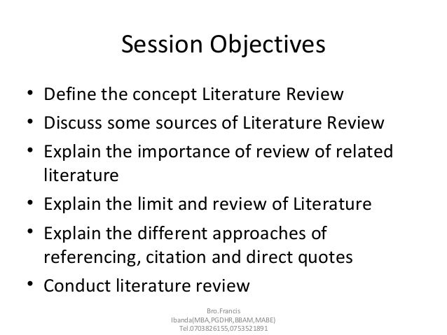 Discuss literature review
