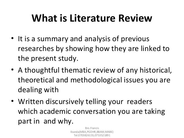 Thematic analysis of literature review