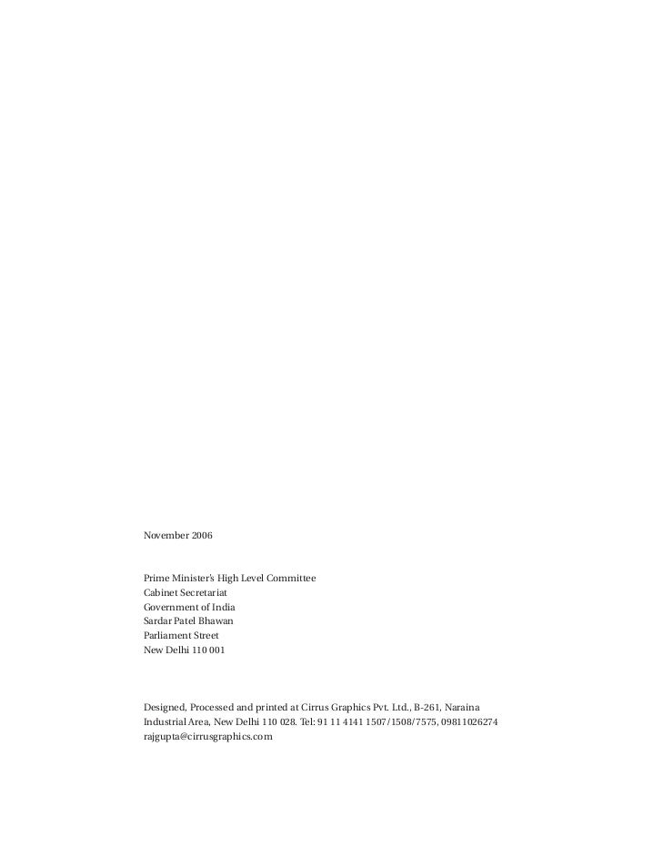 sachar committee report Social, economic and educational status of the muslim community in india (sachar committee report) november 15, 2006. sachar committee report Social, economic and educational status of the muslim community in india (sachar committee report) november 15, 2006.