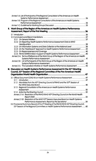 Health Systems Performance Assessment And Improvement In The Region Of ...