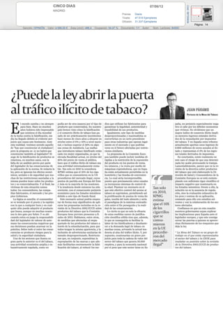 07/06/12CINCO DIAS
MADRID
Prensa: Diaria
Tirada: 47.519 Ejemplares
Difusión: 31.337 Ejemplares
Página: 14
Sección: OPINIÓN Valor: 4.586,00 € Área (cm2): 486,4 Ocupación: 54,47 % Documento: 1/1 Autor: Núm. Lectores: 84000
Cód:58700834