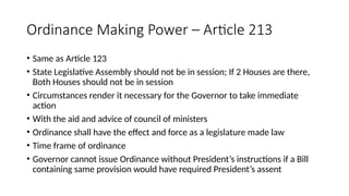 The state executive bare act presentation | PPTX