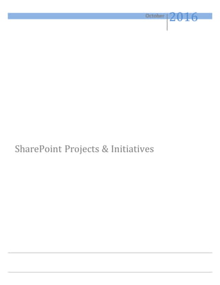 SharePoint Projects & Initiatives
October
2016
 