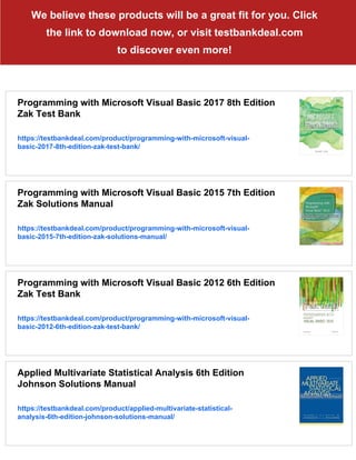Programming with Microsoft Visual Basic 2017 8th Edition Zak Solutions ...