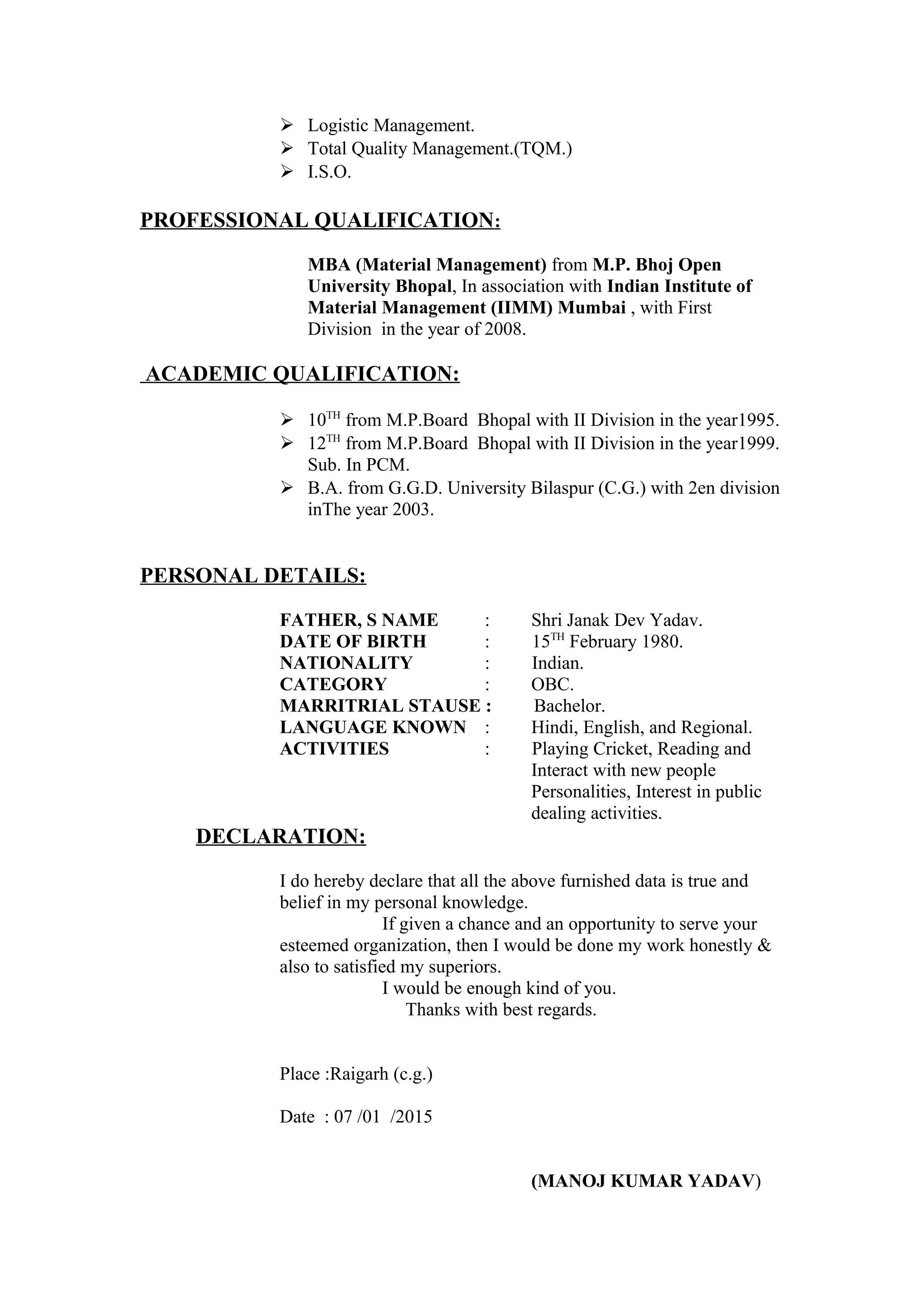 CARRICULUM VITAE PDF carriculum-vitae-pdf