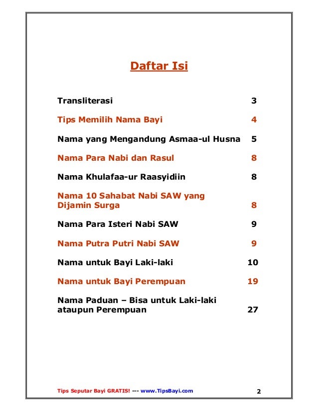 853 Nama Bayi Muslim