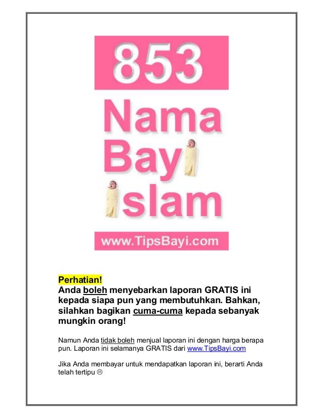853 Nama Bayi Muslim