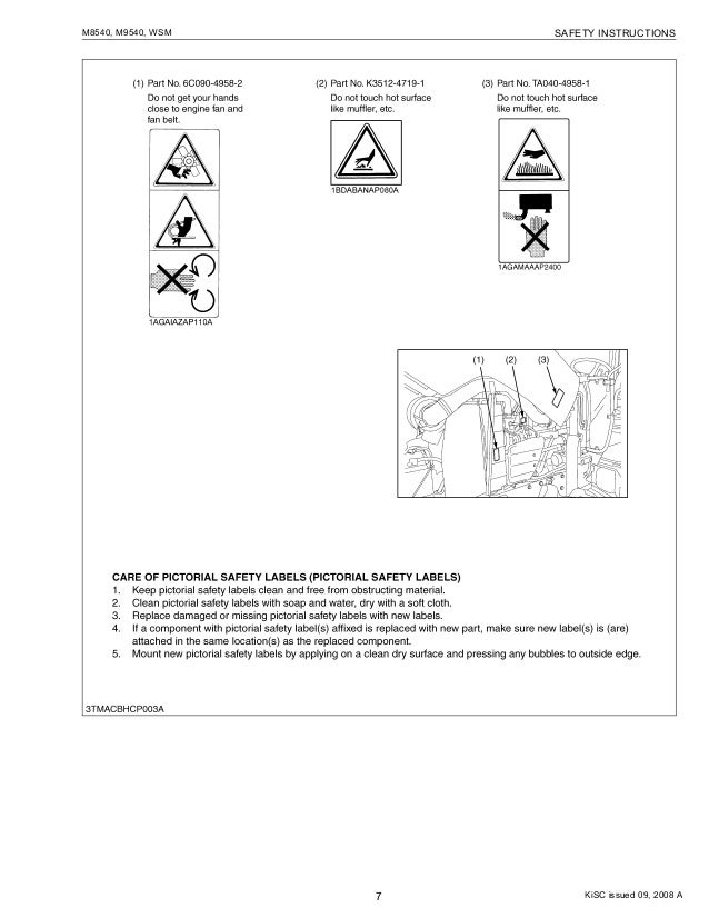 Kubota M8540, M9540 Tractor Service Manual