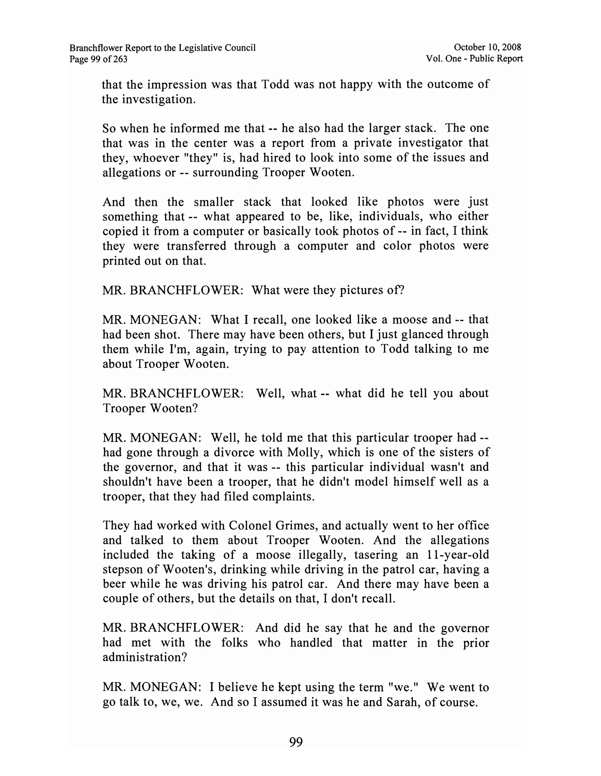 Sarah Palin Troopergate Report