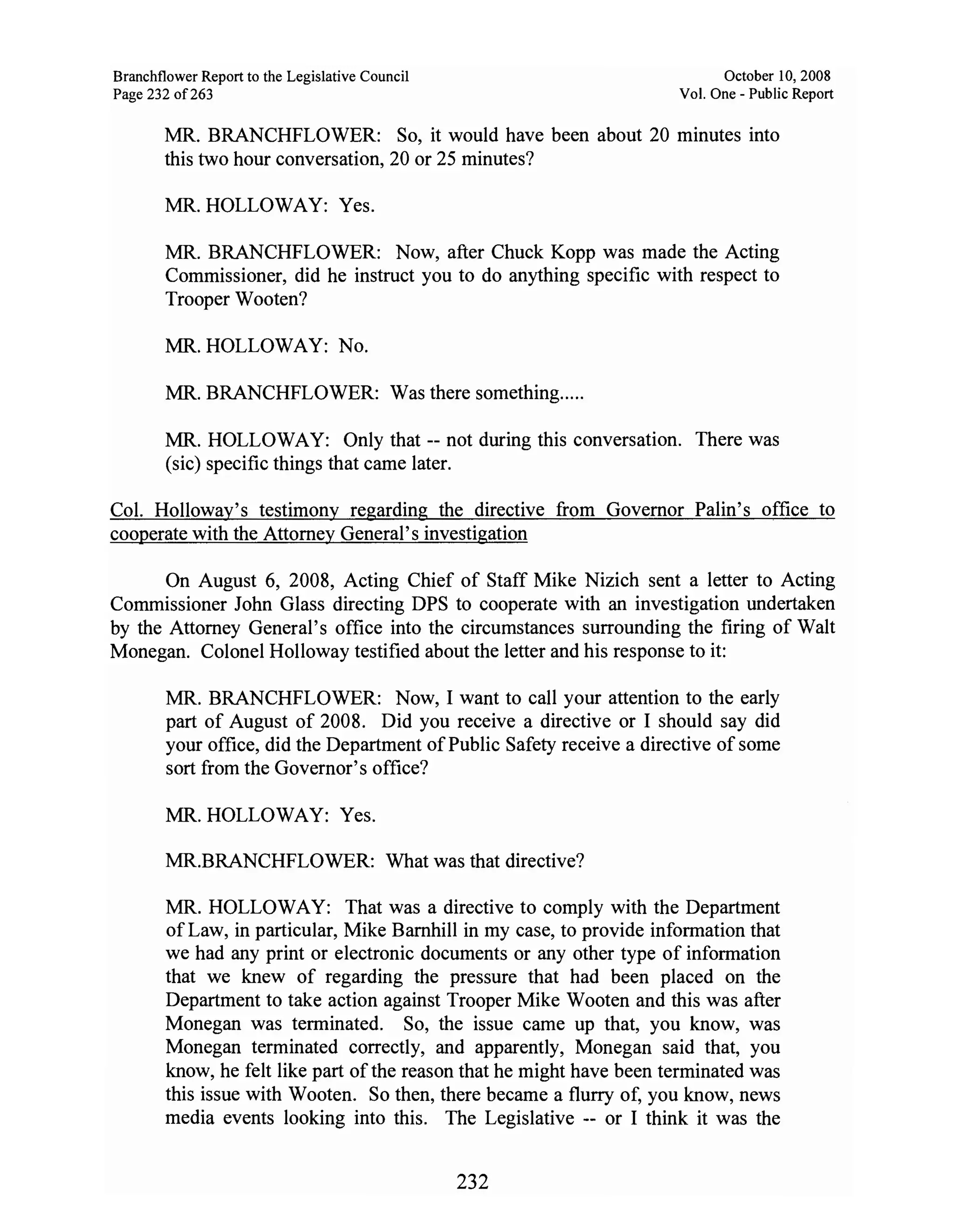 Sarah Palin Troopergate Report