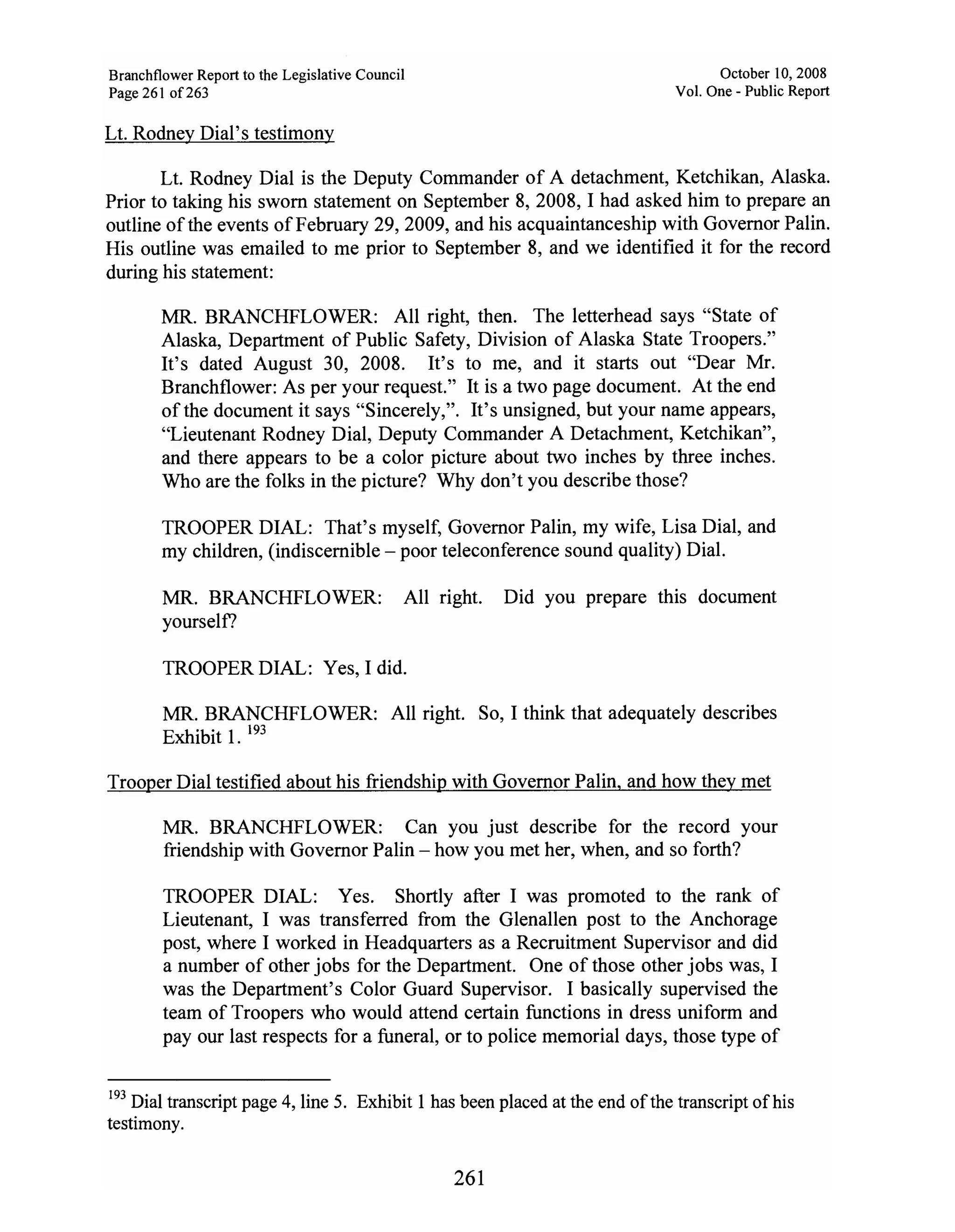 Sarah Palin Troopergate Report