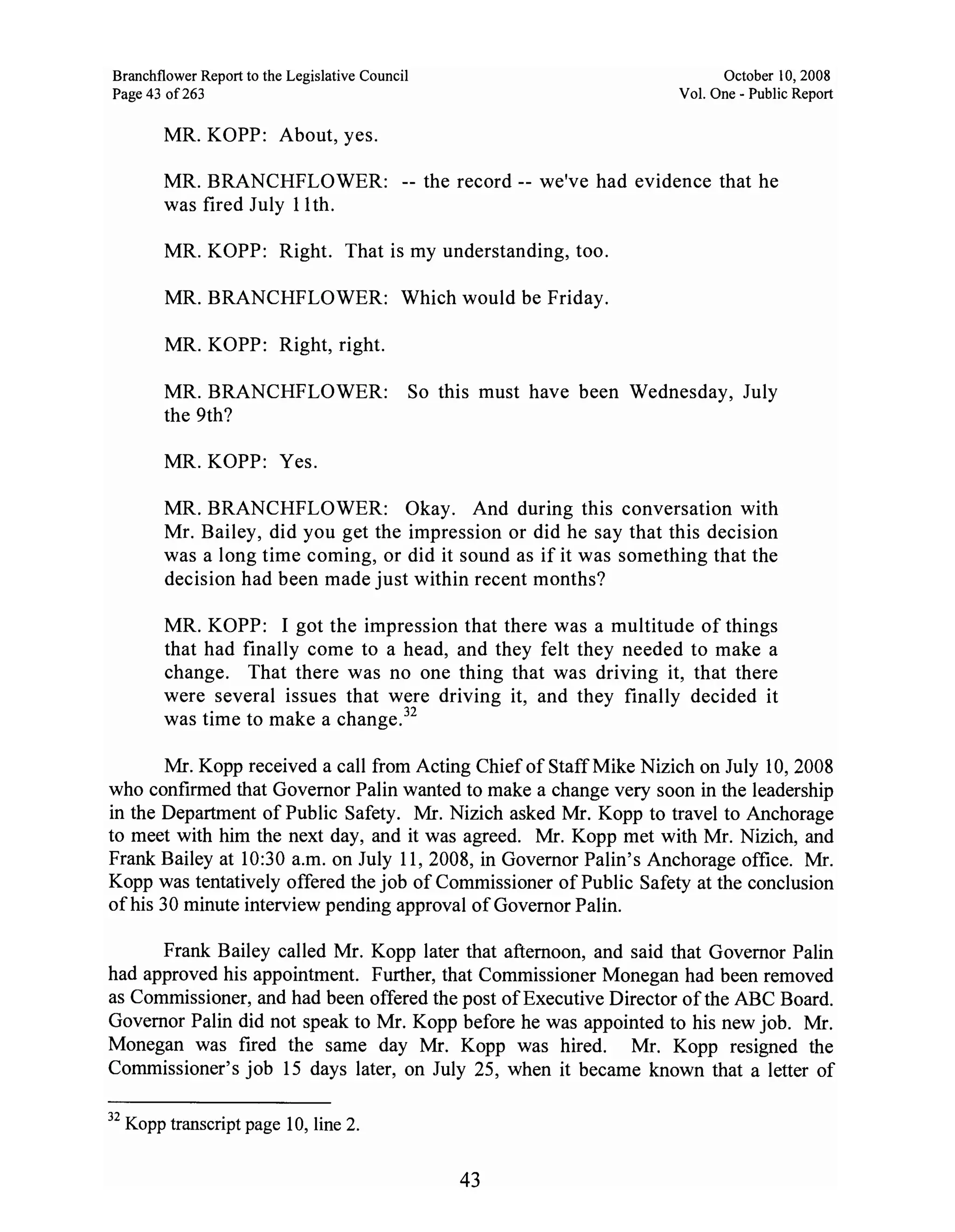 Sarah Palin Troopergate Report