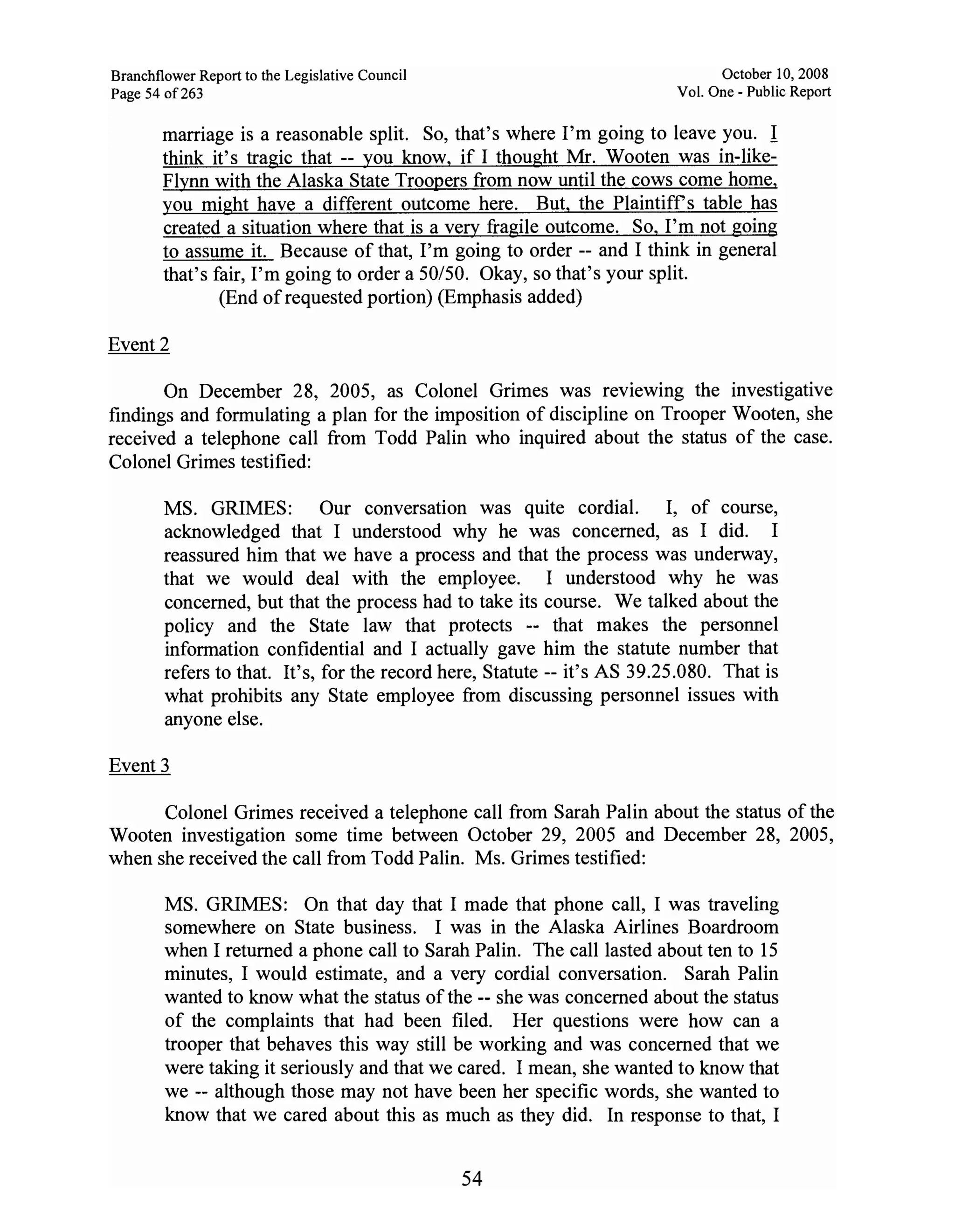 Sarah Palin Troopergate Report