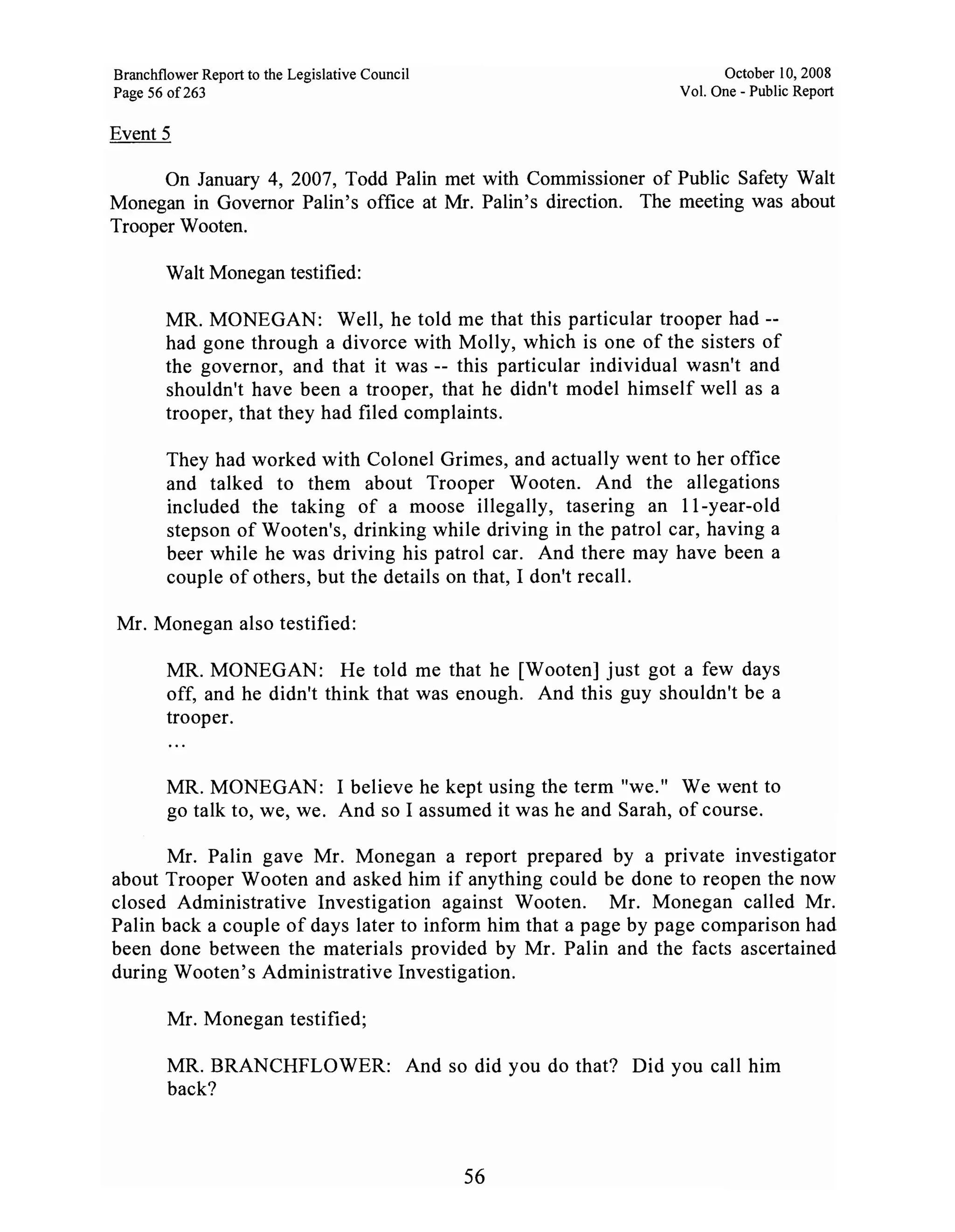 Sarah Palin Troopergate Report